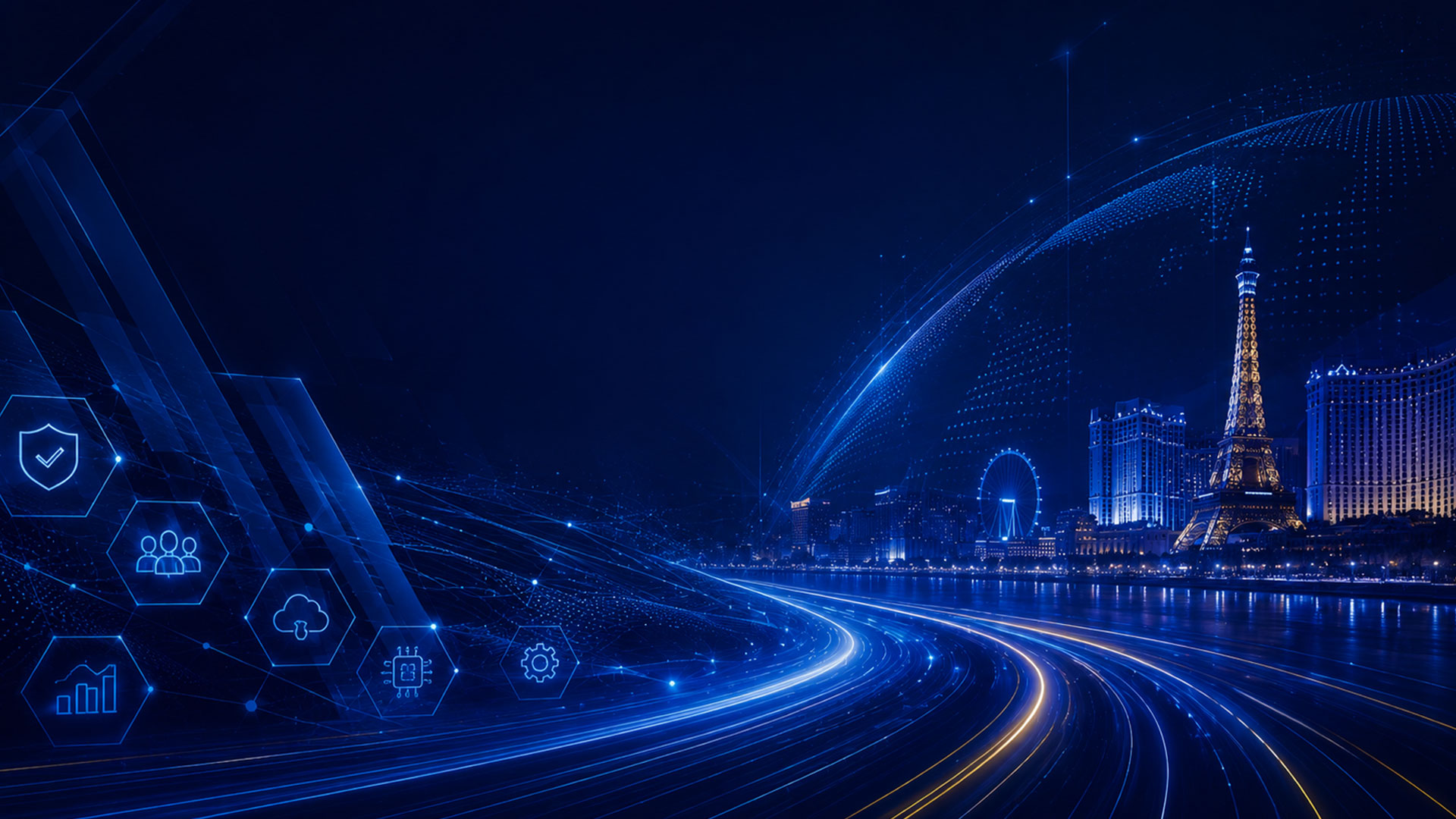 Insurance AI Tech Skyline Background
